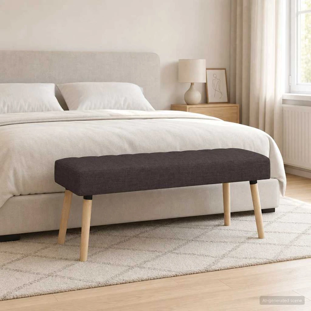 Kanalo paminkštintas suolas Tamsiai rudas 110 x 40 x 46 cm