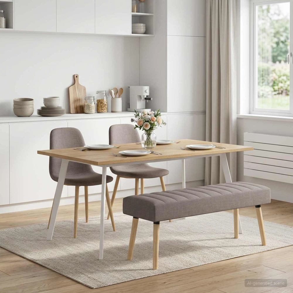 Kanalo paminkštintas suolas Taupe 110 x 40 x 46 cm Audinys