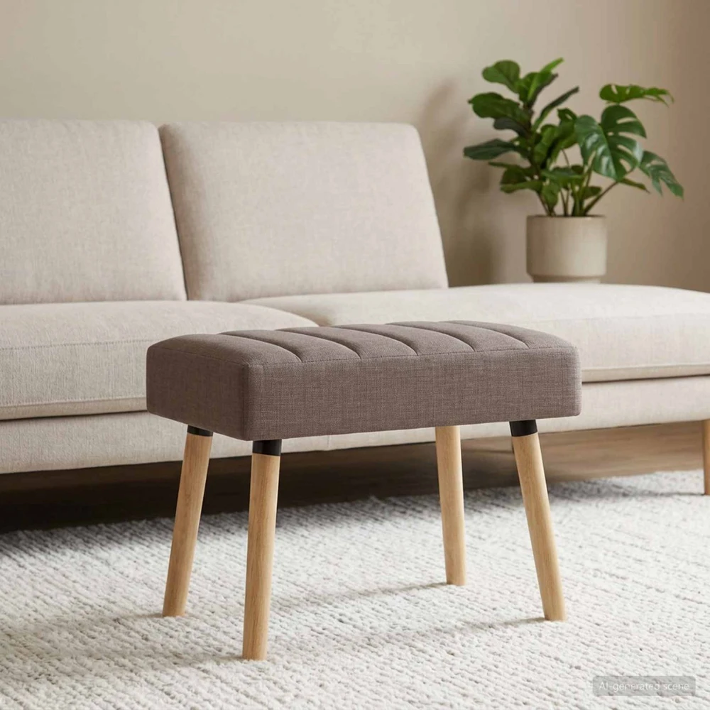 Kanalo paminkštintas suolas Taupe 60 x 40 x 45 cm Audinys