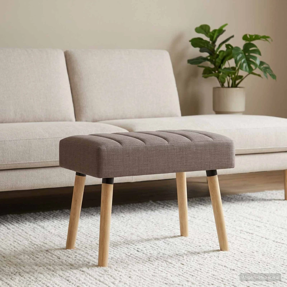Kanalo paminkštintas suolas Taupe 60 x 40 x 45 cm Audinys
