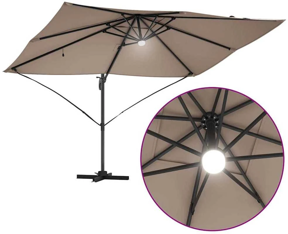 Skėtis nuo saulės 351 x 250 x 253 cm Poliesteris ir aliuminis