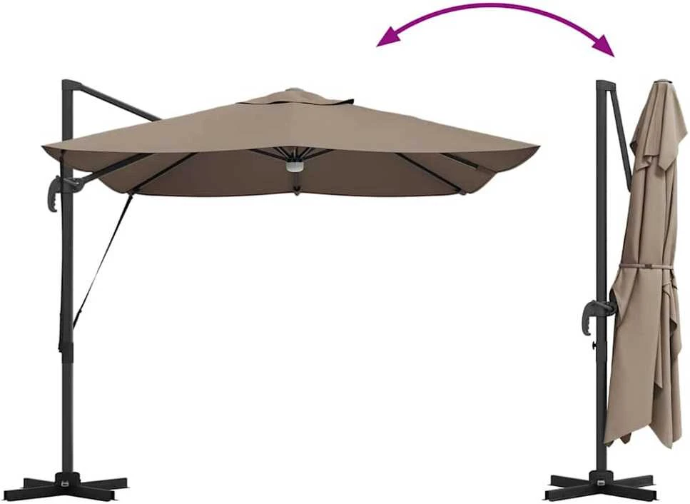 Skėtis nuo saulės 351 x 250 x 253 cm Poliesteris ir aliuminis
