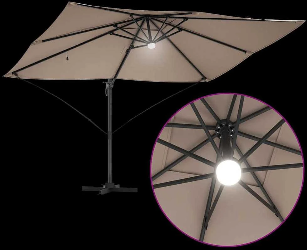Skėtis nuo saulės 351 x 250 x 253 cm Poliesteris ir aliuminis