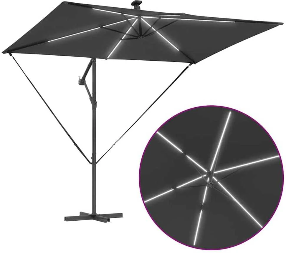 Skėtis nuo saulės 294 x 200 x 270 cm Poliesteris ir aliuminis