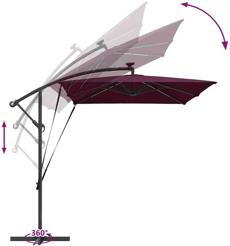 Skėtis nuo saulės 294 x 200 x 270 cm Poliesteris ir aliuminis