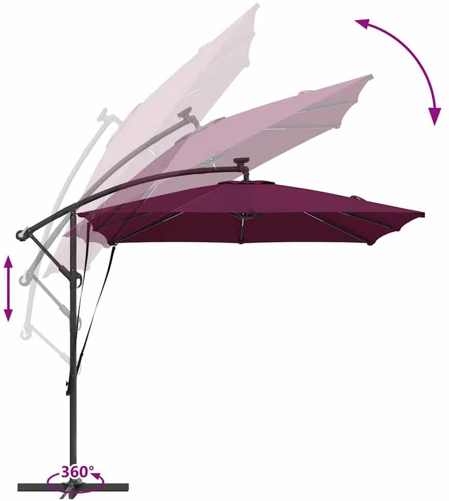 Skėtis nuo saulės Bordo raudona 249 x 249 x 250 cm