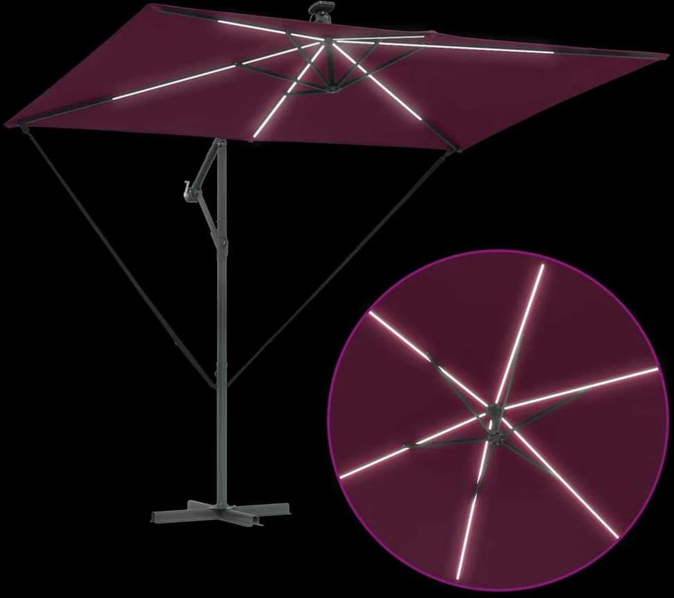 Skėtis nuo saulės 294 x 200 x 270 cm Poliesteris ir aliuminis