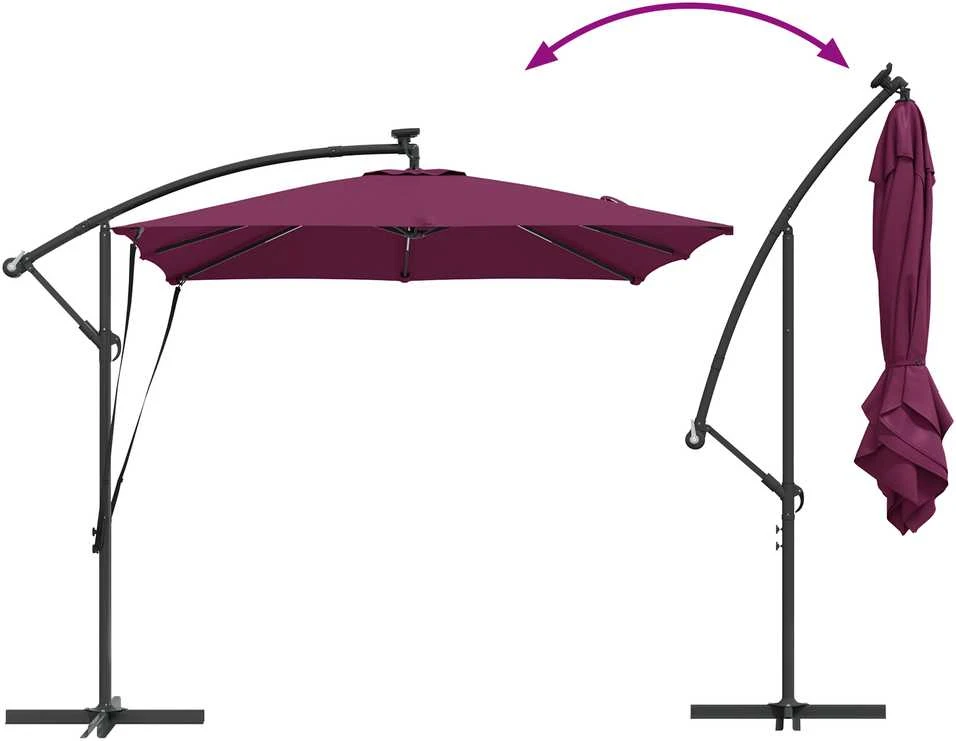 Skėtis nuo saulės Bordo raudona 249 x 249 x 250 cm