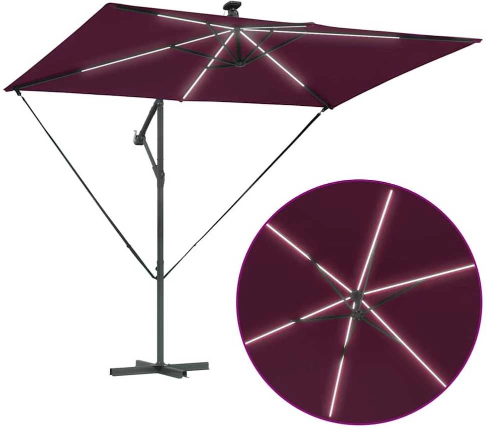 Skėtis nuo saulės 294 x 200 x 270 cm Poliesteris ir aliuminis