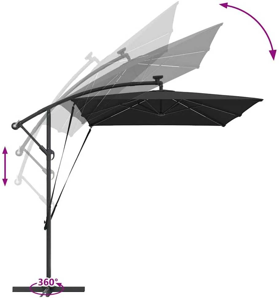 Skėtis nuo saulės 294 x 200 x 270 cm Poliesteris ir aliuminis