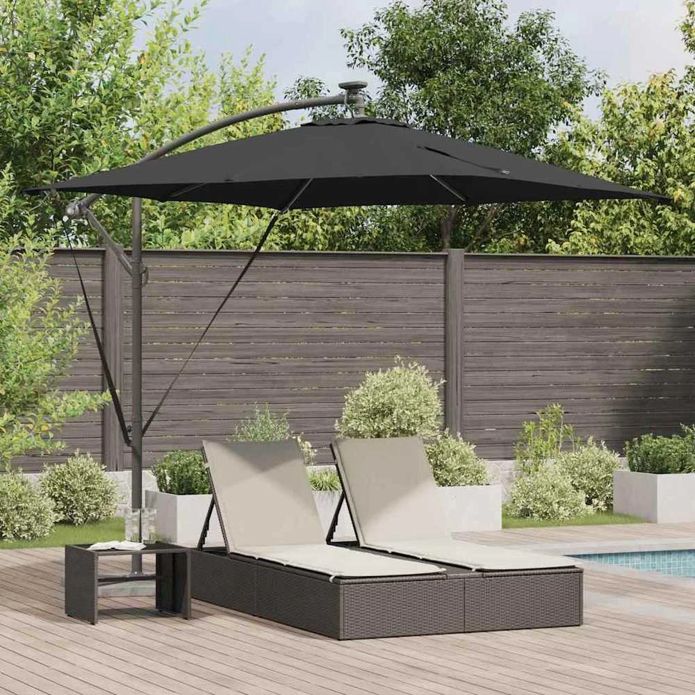Skėtis nuo saulės su LED juostelėmis Juoda 249 x 249 x 250 cm