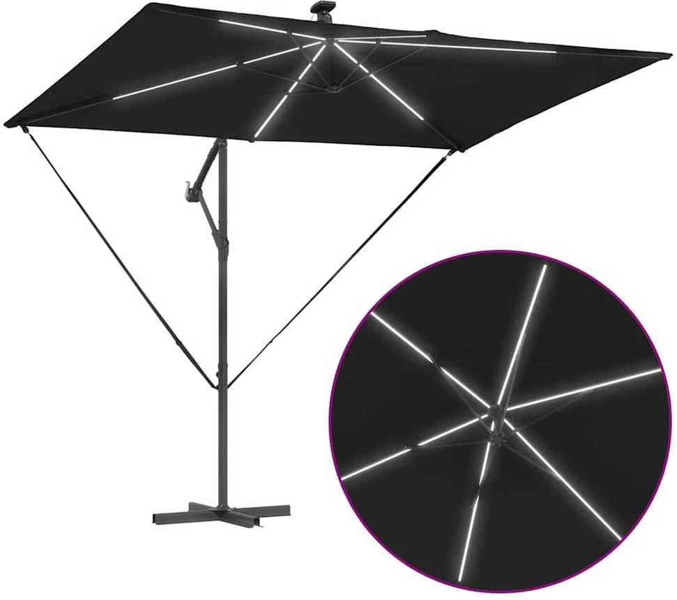 Skėtis nuo saulės 294 x 200 x 270 cm Poliesteris ir aliuminis