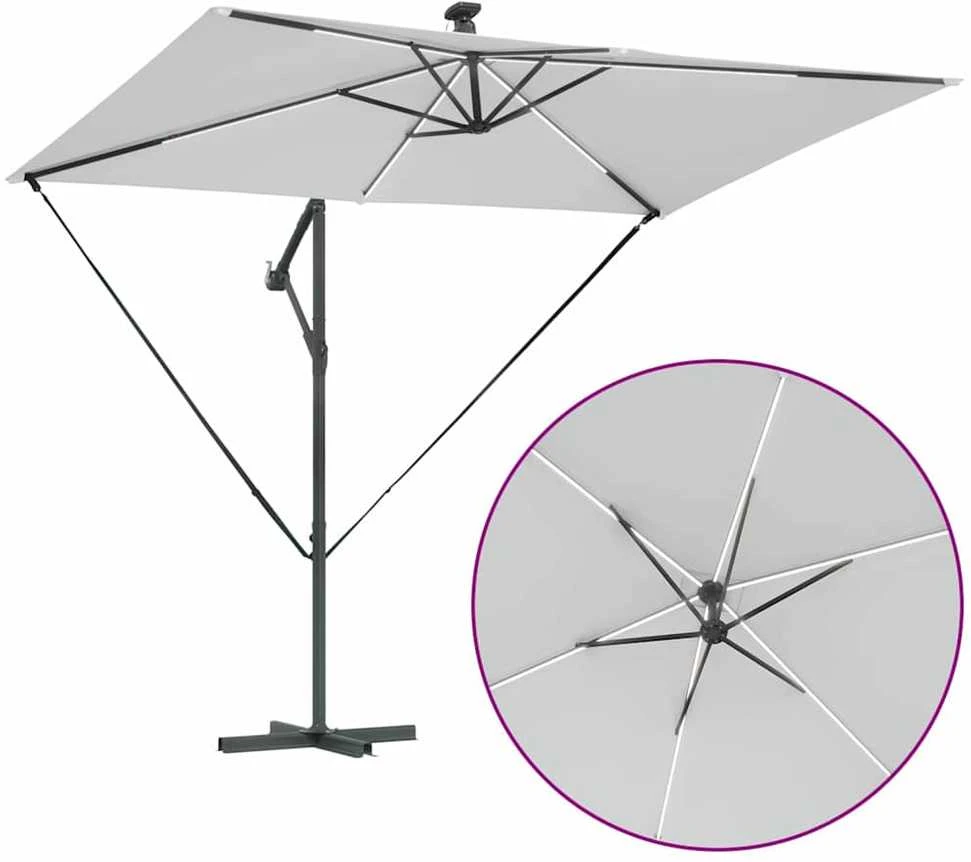 Skėtis nuo saulės 294 x 200 x 270 cm Poliesteris ir aliuminis