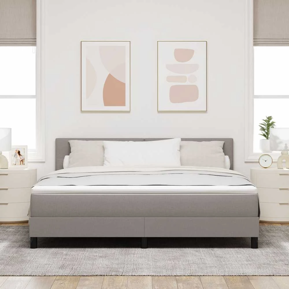 Kiemas lova su galvūgalio Taupe 180 x 200 cm audinys
