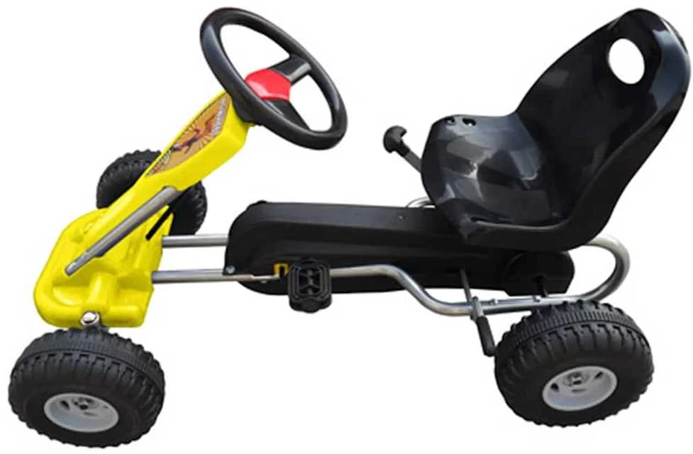 Kartingas, minamas pedalais, geltonas