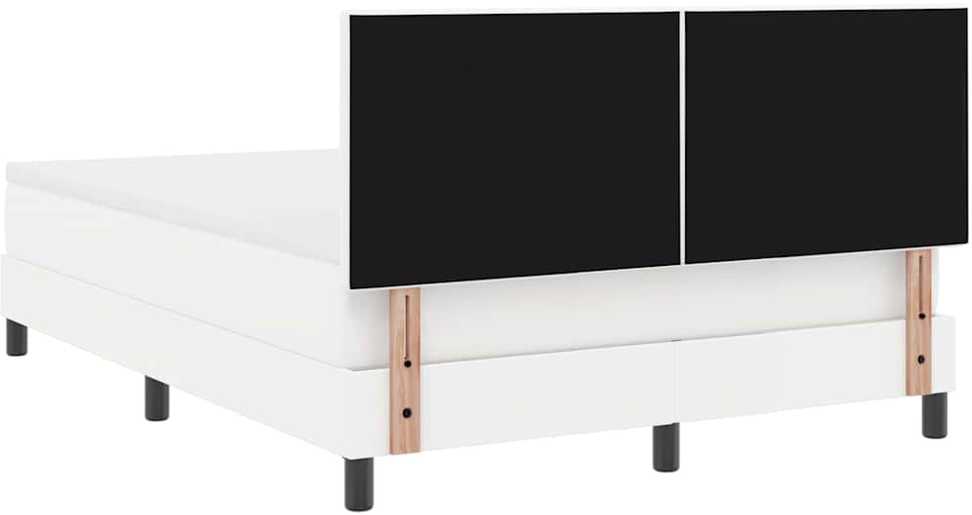 Kiemas lova su čiužiniu Balta 140 x 190 cm Dirbtinė oda
