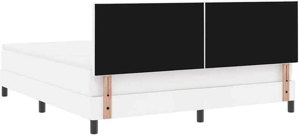Kiemas lova su čiužiniu Balta 180 x 200 cm Dirbtinė oda