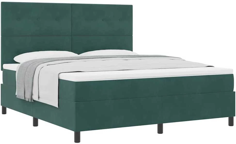 Kiemas lova su galvūgalio Tamsiai žalia 180 x 200 cm Aksomas
