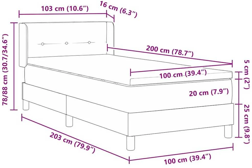 Kiemas lova su galvūgalio Mėlyna 200 x 100 cm audinys