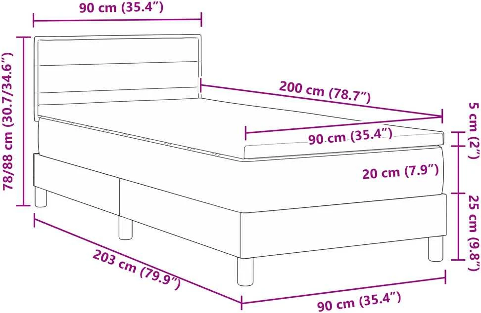 Kiemas lova su pagalve su galvūgalio Juoda 90 x 200 cm audinys