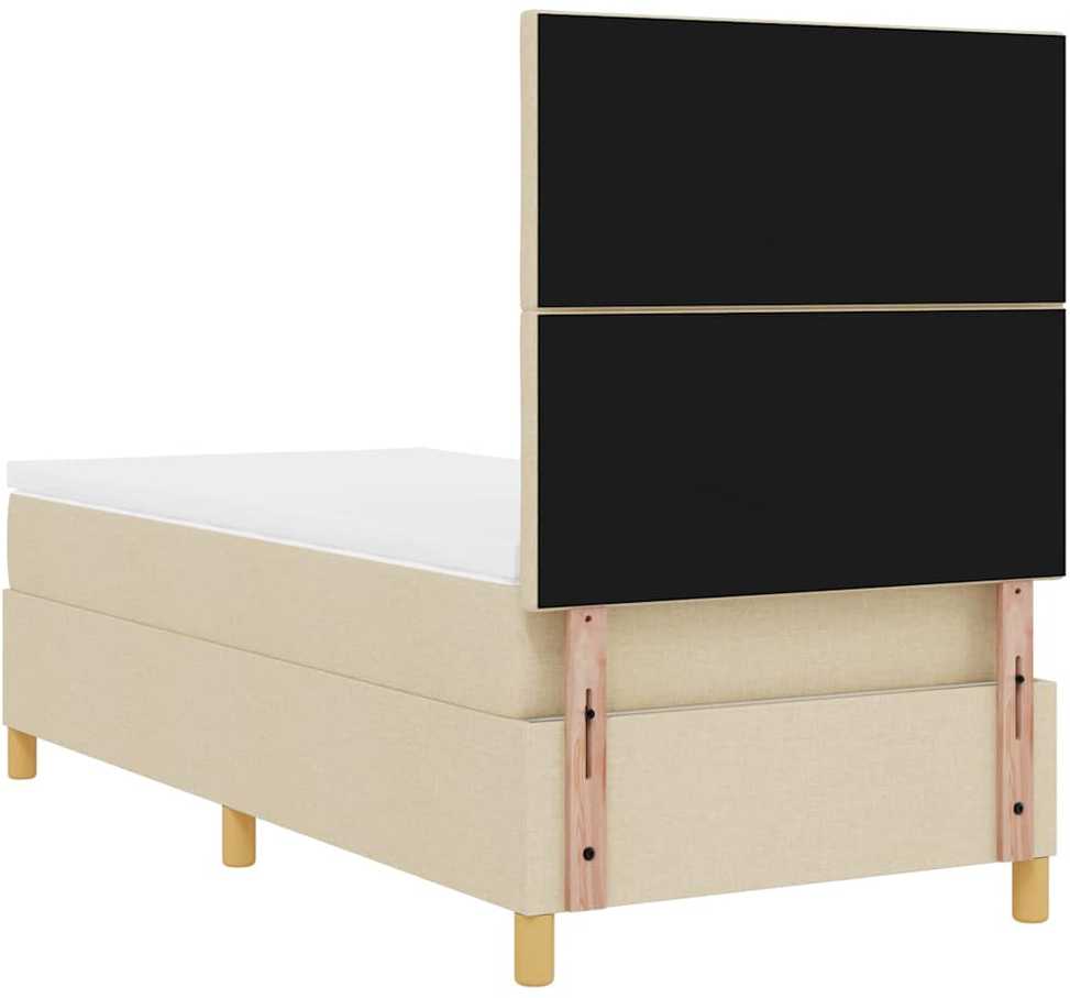 LED Čiužinio Lova su galvūgalio Kreminė 90 x 200 cm audinys