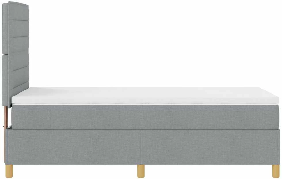 LED Čiužinio Lova Šviesiai pilka 90 x 190 cm audinys