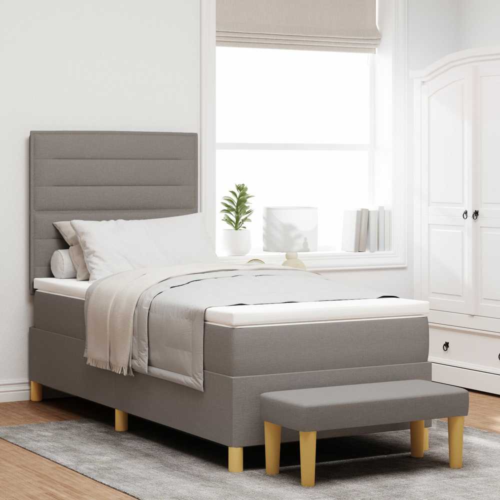 Kiemas lova su pagalve Tortora 200 x 90 cm audinys