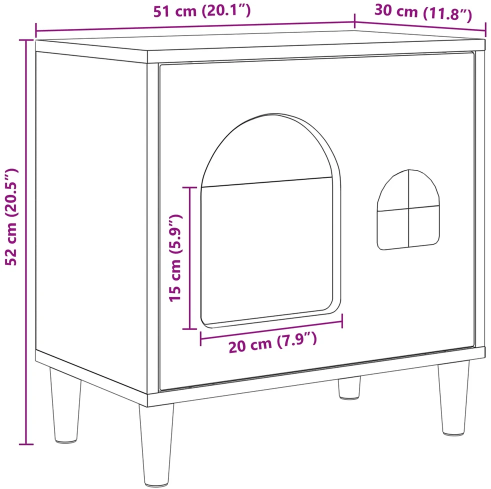 Katės namelis Balta 51 x 30 x 52 cm Apdirbta mediena