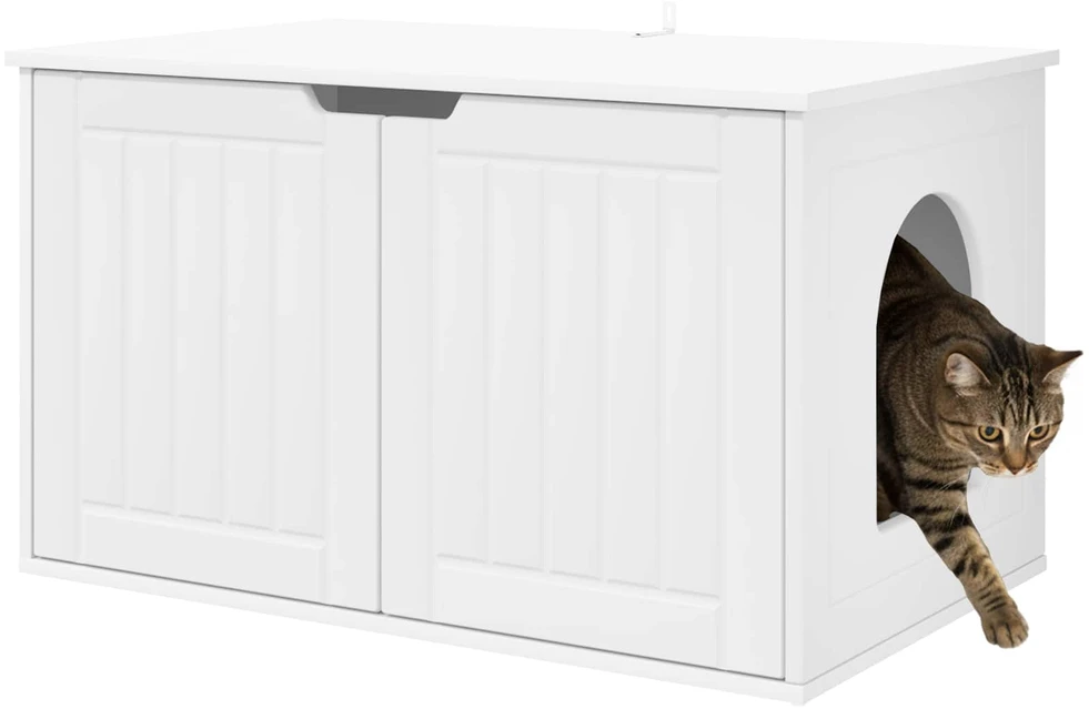 Katės namelis Balta 85 x 55 x 50,5 cm Apdirbta mediena