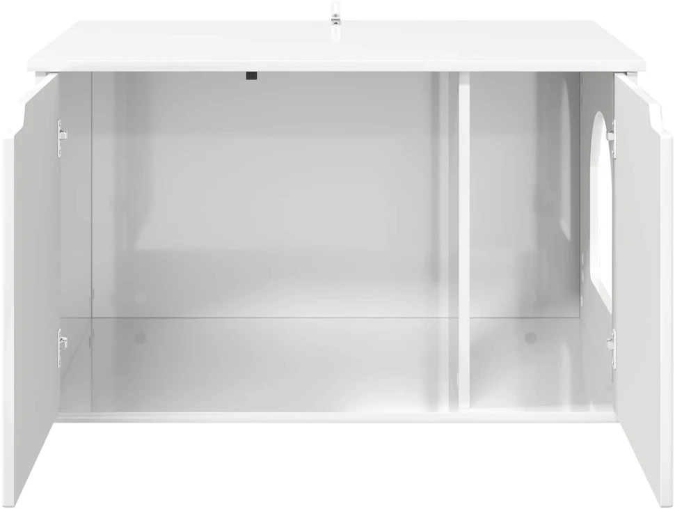 Katės namelis Blizgus baltas 85 x 55 x 50,5 cm Apdirbta mediena
