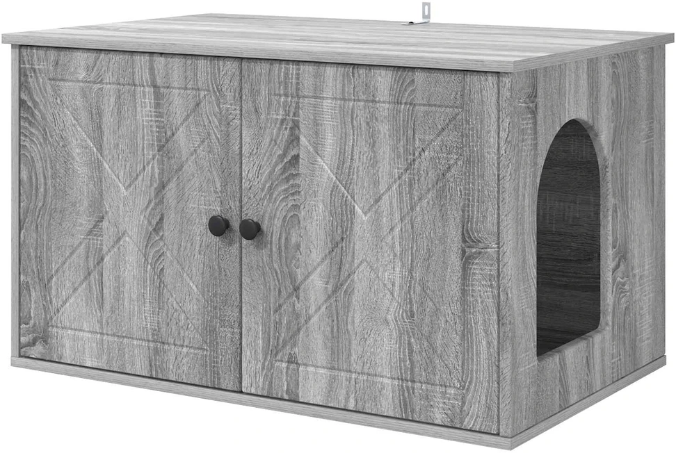 Katės namelis Pilka Sonoma 85 x 55 x 50,5 cm Apdirbta mediena