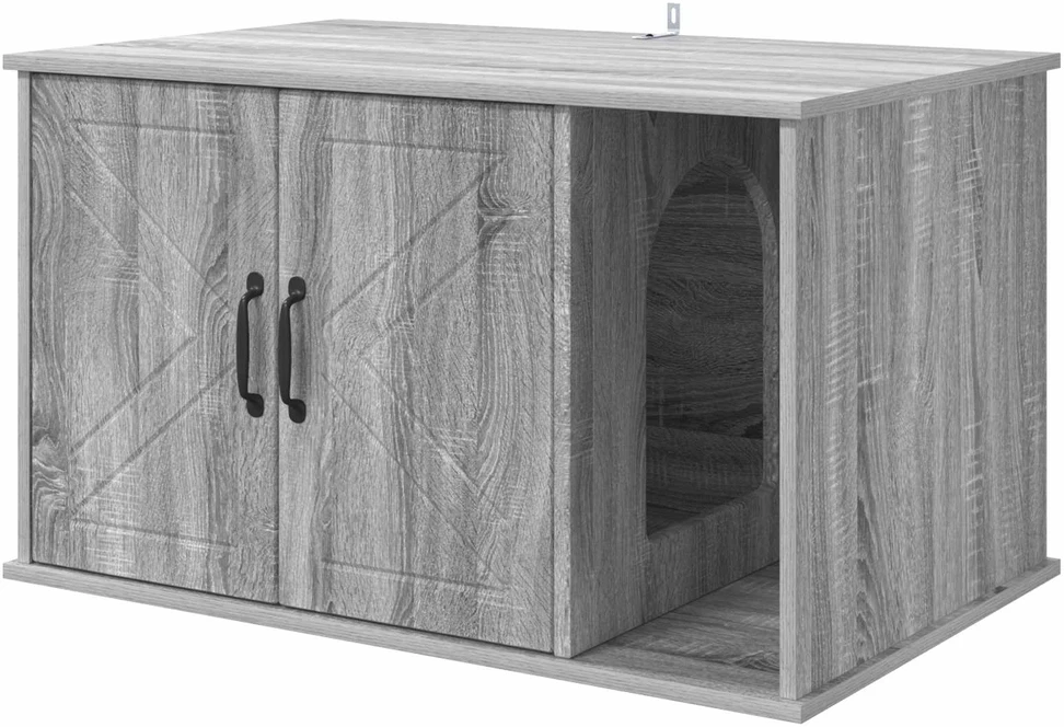 Katės namelis Pilka Sonoma 85 x 55 x 50,5 cm Apdirbta mediena