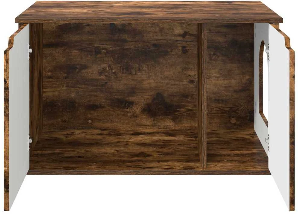Katės namelis Rūkyta ąžuolas 85 x 55 x 50,5 cm Apdirbta mediena
