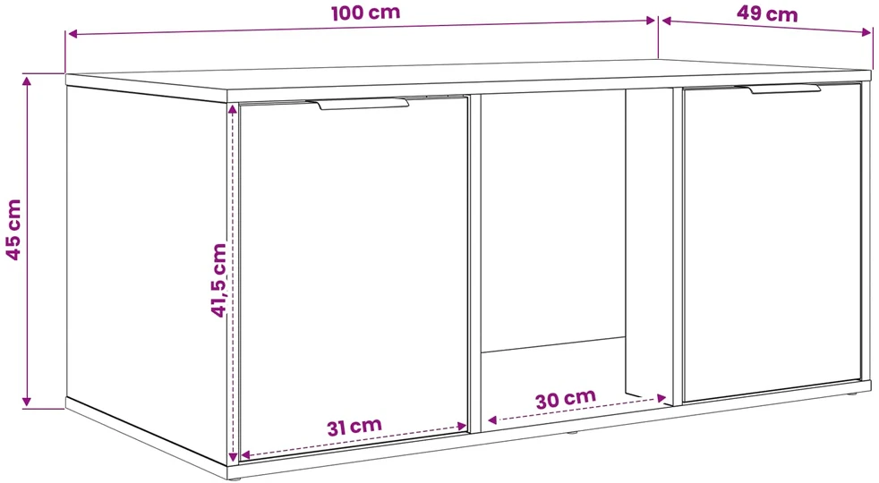Katės narvo baldai Artisano ąžuolo 100 x 49 x 45 cm