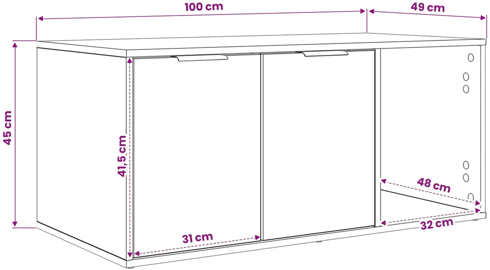 Katės narvo baldai Juodojo ąžuolo 100 x 49 x 45 cm