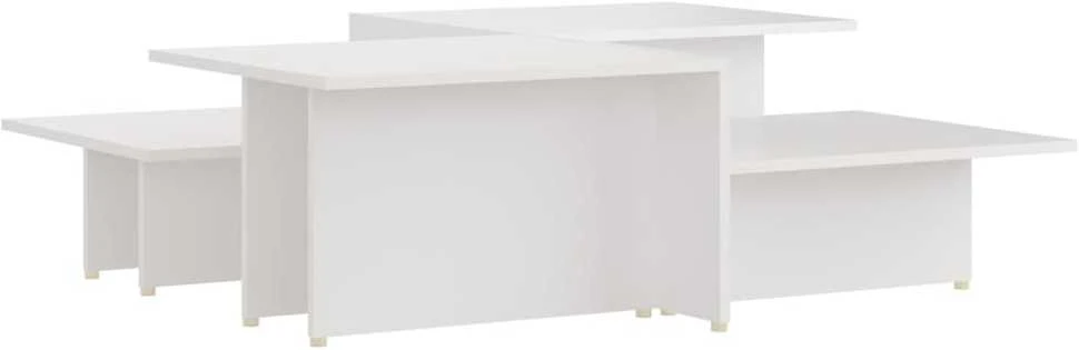 Kavos staliukai, 2vnt., balti, 111,5x50x33cm, apdirbta mediena