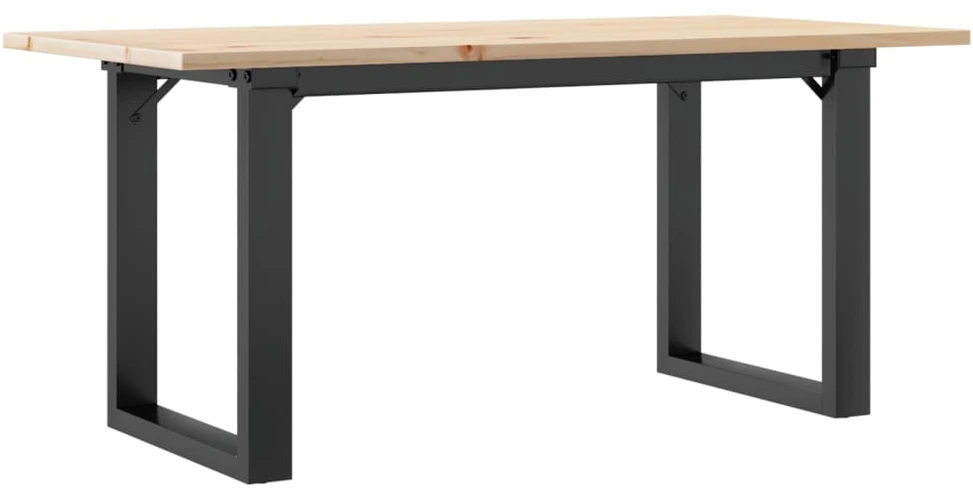 Kavos staliukas, 100x50x45cm, pušis ir plieno, O formos rėmas