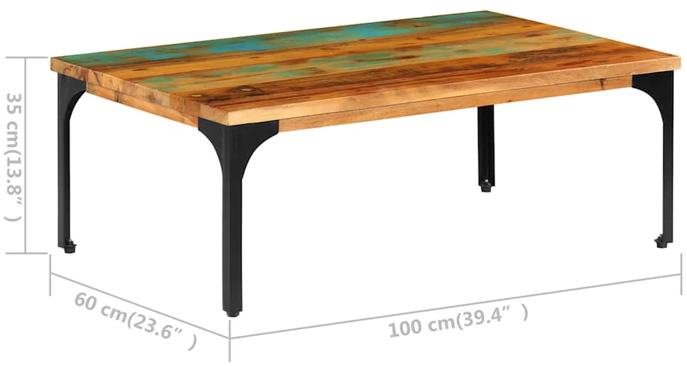 Kavos staliukas, 100x60x35cm, perdirbtos medienos masyvas