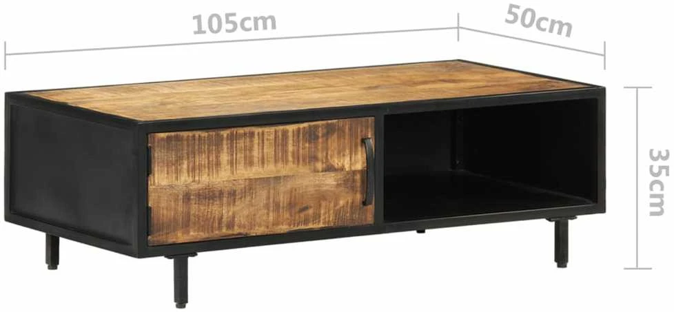 Kavos staliukas, 105x50x35cm, neapdorota mango mediena