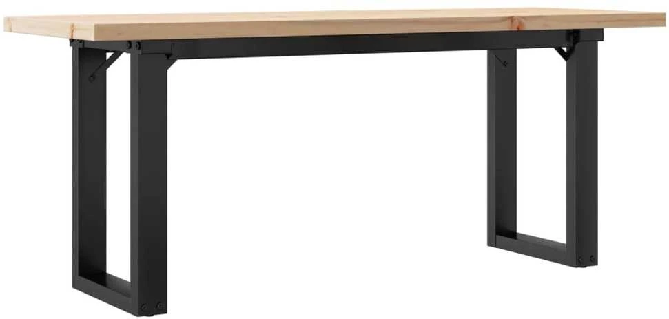Kavos staliukas, 110x40x45,5cm, pušis ir ketus, O formos rėmas