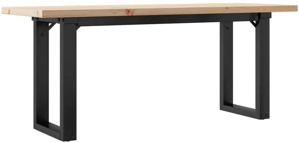 Kavos staliukas, 110x40x45,5cm, pušis ir ketus, O formos rėmas