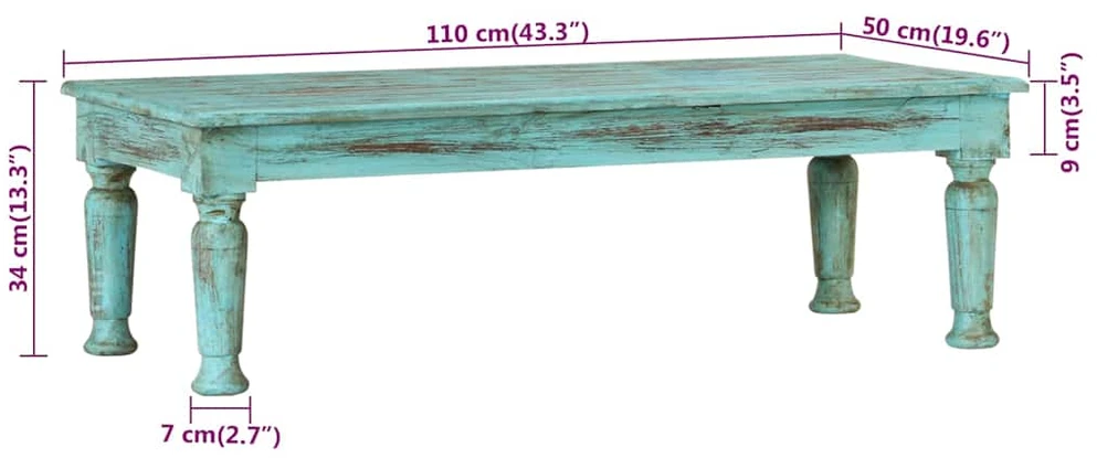Kavos staliukas, 110x50x34cm, perdirbtos medienos masyvas
