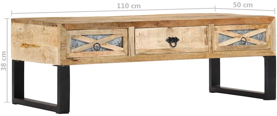 Kavos staliukas, 110x50x38 cm, mango medienos masyvas