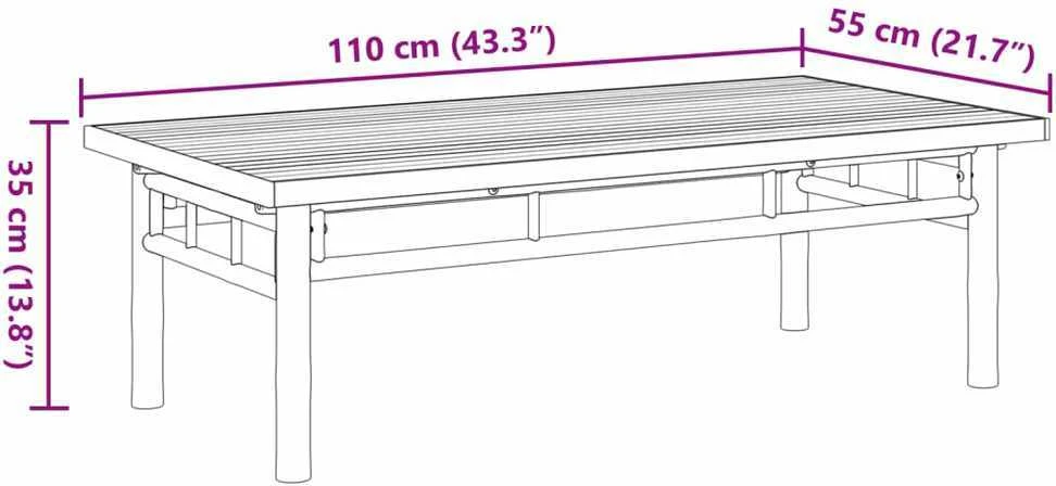 Kavos staliukas, 110x55x35cm, bambukas