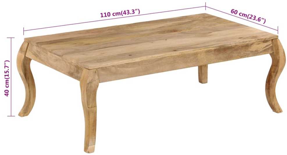 Kavos staliukas, 116x66x41cm, mango medienos masyvas