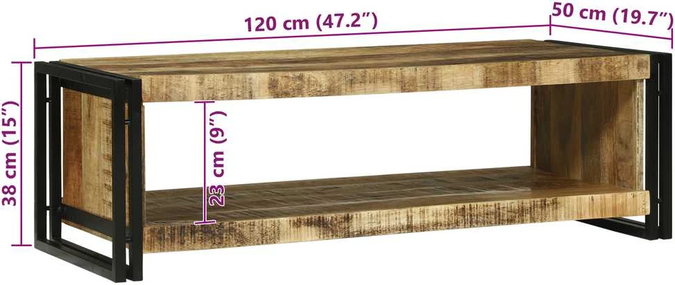 Kavos staliukas Ruda 120 x 50 x 38 cm Kietas mango medis
