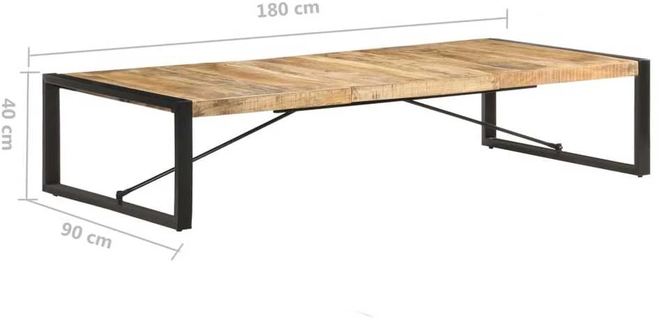Kavos staliukas, 180x90x40cm, neapdorota mango mediena