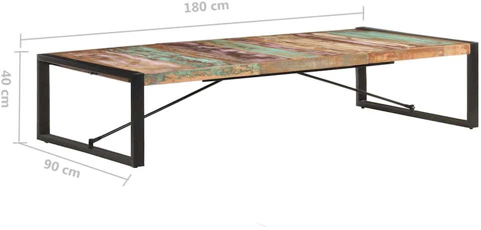 Kavos staliukas, 180x90x40cm, perdirbtos medienos masyvas