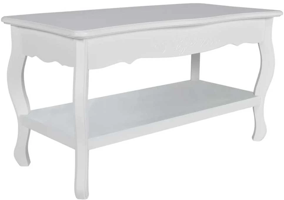 Kavos staliukas, 2 lygių, MDF, baltas