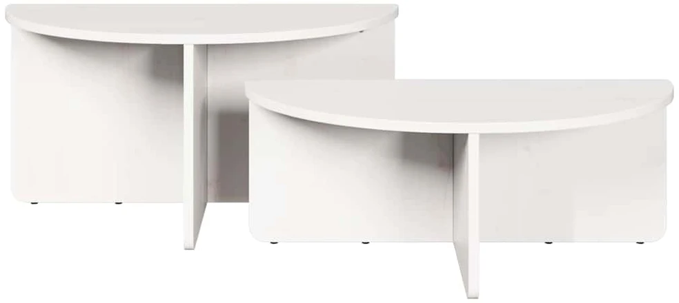 Kavos staliukas 2 vnt. Balta 79 x 39,5 x 40 cm Pušies masyvas